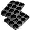 Fahibin 2pcs Stampo Mini Muffin,Stampo Antiaderente con 12 Stampi Muffin, Teglia da Muffin con Rivestimento Antiaderente per Muffin, Cupcake, Brownie