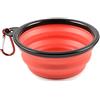 PhoneNatic Ciotola pieghevole per cani in silicone rosso, ciotola da viaggio per cani e gatti con moschettone, S, rosso, 350 ml, 60014328