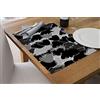 Il Gruppone Passione Casa Tovagliette Americane in PVC Set di 2/4/6/8 pz da Tavola Antiscivolo in Vinile Anche per Hotels, Bar e Ristoranti - Face Nero - 6 Pezzi