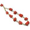 DodiGioielli.it Collana Girocollo in Corallo Bambù Rosa Salmone, Catena Dorata con Chiusura Argento 925, 46 cm
