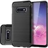 owlhold Cover per Samsung Galaxy S10e, Custodia Spazzolata e Fibra di Carbonio Morbido Silicone TPU Slim Fit Case, Antiurto, Antigraffio, Antiscivolo, Protezione Grado Militare, Nero