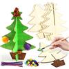 Bluelves 10 pezzi fai da te albero di Natale in legno da tavolo, decorazione, albero di Natale 3D in legno, albero di albero di Natale, ornamento per la casa, camino, tempo libero, decorazioni di
