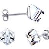 SILVEGO - VSW4841E6PDC - Orecchini da donna in argento 925/1000 con Swarovski Crystals Cube Trasparente 6 mm, Cristallo