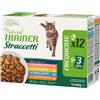 NovaFood Trainer Natural Trainer Adult Straccetti Multipack 12 bustine 85 gr (Pollo, Tonno, Salmone, Tacchino) Umido Gatti