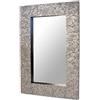DRW Specchio da parete argento con fiori intagliati 75x95