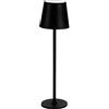 Idena 50123 - Lampada da tavolo LED touch, lampada ricaricabile per esterni e interni, lampada da tavolo regolabile in altezza in nero