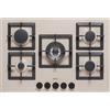ELLECI Piano Cottura 5 Fuochi a gas da Incasso Larghezza 75 cm Materiale Granitek colore colore Tortora G43 - PGSP75143CS - Plano 75 TCC