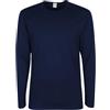 GARDA - 3pz Magliette Uomo Maniche Lunghe, Girocollo, Intimo Uomo 100% Caldo Cotone Art. 6316 (Blu, 6/XL)