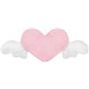 OUKEYI Cuscino in peluche rosa a forma di cuore, con ali d'angelo, cuscino per poggiatesta auto, morbido e confortevole, cuscino per auto, per guida, viaggi, ufficio, auto, cuscino in peluche