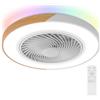 BESCOST Ventilatore da Soffitto con Luce Fredda/Calda/Naturale(3000K-4200K-6000K) e RGB,Lampadario con Ventilatore da Soffitto con Telecomando :6 Velocità,Timer(1H/4H) Motore Reversibile,Basso Rumore