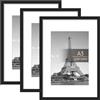 upsimples Cornice A3, Confezione da 3 Cornici portafoto Nere, Formato 29,7 x 42 cm, Con Supporto Orientamento Orizzontale o Verticale, Cornici per Ppuzzle, Parete, Poster, Diploma Universitario