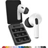 AutoLine Pro Foam Masters - Auricolari in memory foam per AirPods Pro di prima e seconda generazione, 3 paia, versione 4.0, confortevoli, sicuri, migliore cancellazione del rumore, gemme di ricambio (M, nero)