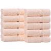 Superior NS Towel Parent Set di 10 Asciugamani da Viso in Cotone Egiziano, Color Pesca, 100% Pettinato a Fibra Lunga di Alta qualità, 33x35.6x5.0999999999999996 cm