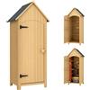 Outsunny Armadietto da Giardino con Tetto Inclinato in Asfalto e 3 Mensole, Capanno per Attrezzi in Legno, 77.5x54.2x179.5cm | Aosom Italy