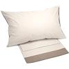 Caleffi 73126 Cotone Bikolor Copriletto Lenzuola per Matrimoniale Letto, Naturale