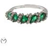 Anello oro bianco 18 kt 750 Smeraldi zirconi -669/ST-