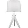 LIBEROSHOPPING Lampada da tavolo D23 cm E14 in legno e paralume bianco MIMI