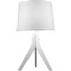 LIBEROSHOPPING Lampada da tavolo D33 cm E27 in legno e paralume bianco MIMI