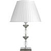 Ondaluce Lampada da tavolo GALA in vetro con dettagli in metallo Fumè 40x66 cm