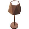 Ondaluce Lampada tavolo LED 12x38 cm ricaricabile USB touch senza fili FIJI Corten
