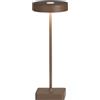 Ondaluce Lampada tavolo senza fili LED ricaricabile USB touch TAP Corten 12x32 cm