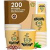 Baciato Caffè 200 Bicchierini in Carta da caffè 65ml CuzcoYellowCUP Bicchieri Ecologici Biodegradabili Monouso Piccoli Asporto Bevande Calde