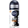 NIVEA MEN Black & White Invisible Ultimate Impact Roll-on 50 ml, Deodorante uomo 72h, Deodorante roll on antitraspirante contro odori, sudore, residui, irritazioni e macchie su tessuti chiari e scuri