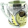 Inception Pro infinite Tazza teschio con elmo cranio guerriero 3d boccale birra scheletro acciaio inox resina stile gotico vichinga medievale uomo caffe bevande bar