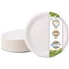 BIOZOYG Piatti di carta bianchi tondi Ø 23 cm I piatti da merenda in fibre vergini per patatine torte salsiccia ecc. I riciclabili - ecologici - biodegradabili I piatti di carta I 500 pezzi