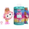 Barbie - Barbie Cutie Reveal Serie Amici della giungla, Bambola con costume da scimmietta di peluche e 7 sorprese cambia colore, bambole e accessori, giocattolo per bambini 3+ Anni, HKR14