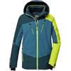 killtec Bambini e ragazzi Giacca da sci/Giacca funzionale impermeabile con cappuccio e paraneve KSW 389 BYS SKI JCKT, dunkel ozean, 152, 42099-000