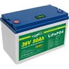 36V 50AH LIFEPO4 PACCO BATTERIA RICARICABILE LITIO FERRO FOSFATO PILA