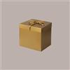 LUCGEL 10 Pz Scatola Automontante in Carta Oro con Nastro Raso per Confezioni Regalo 10x10x10cm