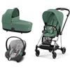 Cybex Platinum - Cybex Platinum Trio Mios 3.0 Leaf Green Telaio Chrome Black con Aton S2