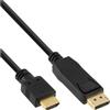 InLine B-17183 cavo e adattatore video 3 m DisplayPort HDMI Nero [B-17183]