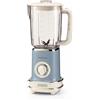 Ariete 0568 Frullatore Elettrico Vintage 1,5 Litri 500w 6 Lame In Acciaio Inox 2 Velocita' Con Funzione Pulse Celeste