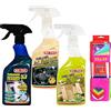Ma-Fra Kit Trattamento Auto Interno ED Esterno. TRATTAMENTO 3IN1 PELLE- PLASTICHE- TRATTAMENTO 3IN1 TESSUTO, più 7 Panni Microfibra Multiuso 30x35 cm