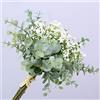 Skyseen Fiori artificiali con foglie di eucalipto, gipsofila, bouquet di gipsofila per matrimoni, feste, decorazione per la casa, confezione da 1 (bianco)