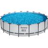 Bestway 56462-5 Set Piscina Fuori Terra Steel Pro MAX Rotonda da 549x122 cm