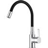 FORIOUS Flessibile Rubinetto Lavello Cucina, Miscelatore Cucina Acciaio Inox Miscelatore Monocomando Rotabile a 360°, Cromo Lucido