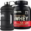 Optimum Nutrition Gold Standard 100% Whey Proteine in Polvere per Sviluppo e Recupero Muscolare con Glutammina Aminoacidi BCAA Naturali Gusto Cioccolato al Latte 71 Dosi 2,27Kg + BORRACCIA GRANDE