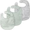 roba Set 3 Bavaglini Bio, Mussola di Cotone 100% Biologico, 23 x 30 cm, Certificato GOTS, Idrorepellente, Ideale come Regalo Nascita, Lavabili, Verde