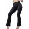 BESTCALZE -Renato Balestra Leggings Donna Pantaloni in Cotone Elasticizzato a Zampa, Sport, Tempo Libero, Yoga Estivi Art. Angela5-Nero-L/XL