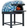 Ristoattrezzature Modello: 1174348036005,Forno a legna Salernitano con ceramica pietra e palladiana Ø 120 cm blu 6 pizze