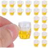 Agatige 20 Pezzi Mini Bicchieri di Birra Modello, Simulazione Simpatico Boccale da Birra per Casa delle Bambole in Resina per Mini Accessori Artigianali Fai da Te