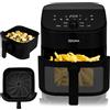 Zeegma Knapper Chef - Friggitrice ad Aria 1600W, 6,5L con 9 Programmi Automatici, Cottura Veloce in 60 Secondi, Pannello LCD Touch, Rivestimento Antiaderente, Pulizia Facile in Lavastoviglie