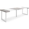 Skraut Home | Consolle allungabile | Tavolo consolle allungabile | 260 | Per 12 persone | Gambe in legno | Stile moderno | Bianco e cemento