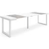 Skraut Home | Consolle allungabile | Tavolo consolle allungabile | 260 | Per 12 persone | Gambe in legno | Stile moderno | Bianco e cemento