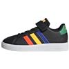 adidas Grand Elastic Lace And Top Strap Shoes, Sneaker Unisex-Adulto, Core Black/Lucid Blue/Court Green, 34 EU