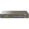 Tenda TEG1116P-16-150W-EU, Non gestito, Gigabit Ethernet (10/100/1000), Supporto Power over Ethernet (PoE), Montaggio rack TEG1116P-16-150W